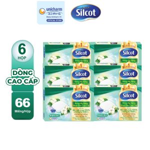Combo 6 Hộp Bông trang điểm Silcot Premium 66 miếng/hộp