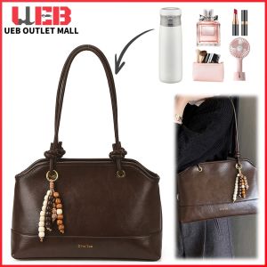 Womens Large PU Tote Bag with Retro Look and Zipper Closure Ideal for Work and Travel