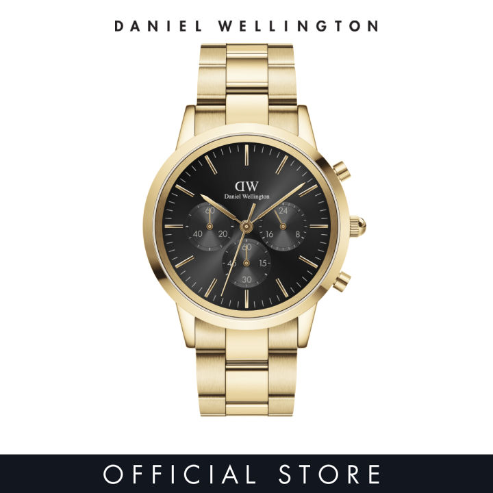 Daniel Wellington Iconic Chronograph 42mm Link Gold Onyx DW watches for men Men s watch Male watch Stainless steel strap fashion casual