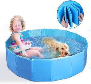 *SG seller* Kids Pet Foldable Swimming Pool Dogs Cats Bathing Tub Portable Bathtub Collapsible Water Pond Pool & Kiddie Pools for Kids Pet Spa Whelping Box Kiddies Pets to Swim and Bath in Outdoor