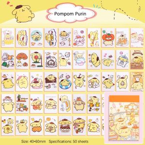 50pcs Korean Ins Sakura Sanrio Cinnamoroll Decorative Paper Student Gifts Sticky Note KT Cat Stickers Kawaii Note Paper My Melody