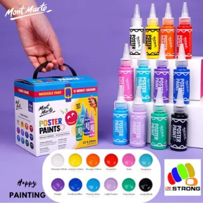 Mont Marte Poster Paints 6pc/12pc/24pc x 60ml