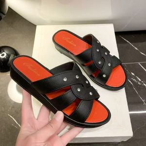 [Free Shipping] Fashionable Thick-Soled Slippers For Summer Soft-Soled Non-Slip Suitable For Women To Pair With Skirts Versatile High-Heeled Sandals Beach Shoes