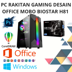 CPU PC KOMPUTER GAMING / EDITING / DESAIN GRAFISCORE i5-4590 MB H81 BIOSTAR LGA1150 16GB DDR3 SSD 256GB VGA 4GB