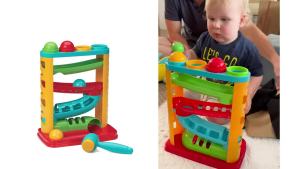 Infantino Bop & Drop Ball Tower - STEAM Educational Play Hand-Eye Coordination Skills and Cause and Effect Play for Babies & Toddlers 12M+