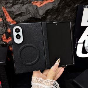 For Samsung Galaxy Z Fold 8 Case Luxury PU Magnetic Wireless Charging Protective Back Cover Case For Z Fold 8 Ultra Phone Shell