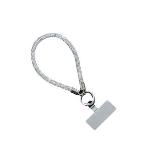 Full Diamond Women Style Mobile Phone Lanyard Hanging Chain Clip High-End Luxury Wrist Hang Rope Bold Rhinestone Solid