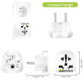 LENCENT 2 x Singapore to European Plug UK/US/American/Australia/China/Japan/Swiss/ International to EU Schuko Universal Adapter Grounded Travel Current Multi Plug Charger Converter. 
