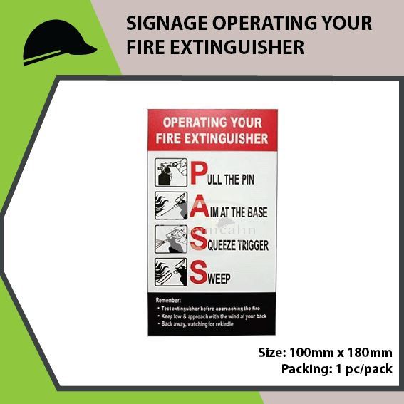 SIGNAGE OPERATING YOUR FIRE EXTINGUISHER | Lazada