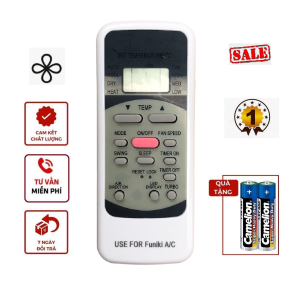 Điều khiển điều hoà Funiki R51 nút hồng dùng bền phím nhậy - Remote từ xa Funiki - tặng kèm pin