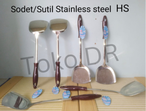 Spatula/Sodet/Sutil  Stainless steel Gagang Cokelat Tebal