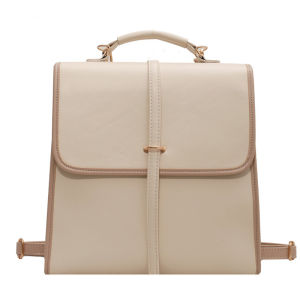 Retro shoulder bag female fashion schoolbag female college student soft leather English college wind computer bag female