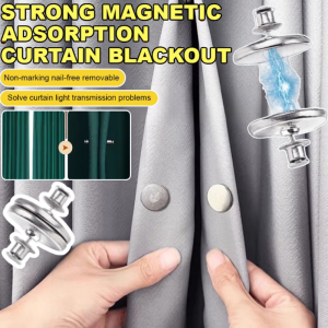 Stainless Steel Curtain Buckle Strong Magnetic Curtain Closure Clip Buckle with Nail-Free Straps Metal Strap Magnet Buckle