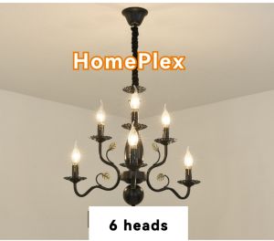 HOMEPLEX BLACK Candle lights Modern Lust Pendant Light Hanging Ceiling Lamp Lampu Gantung Hiasan Bilik Lampu Siling crystal lights Chandelier Lamps lilin LED pendant lamp decor dining area pendant lights living room pendant lamps