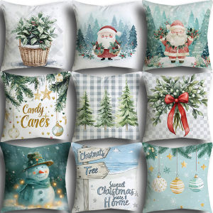 Christmas Pillowcase Single Pack 25 Styles Available 40x40/45x45/50x50cm Including Santa Claus Winter Home Decoration Pillowcase Holiday Gift Decoration Fabric