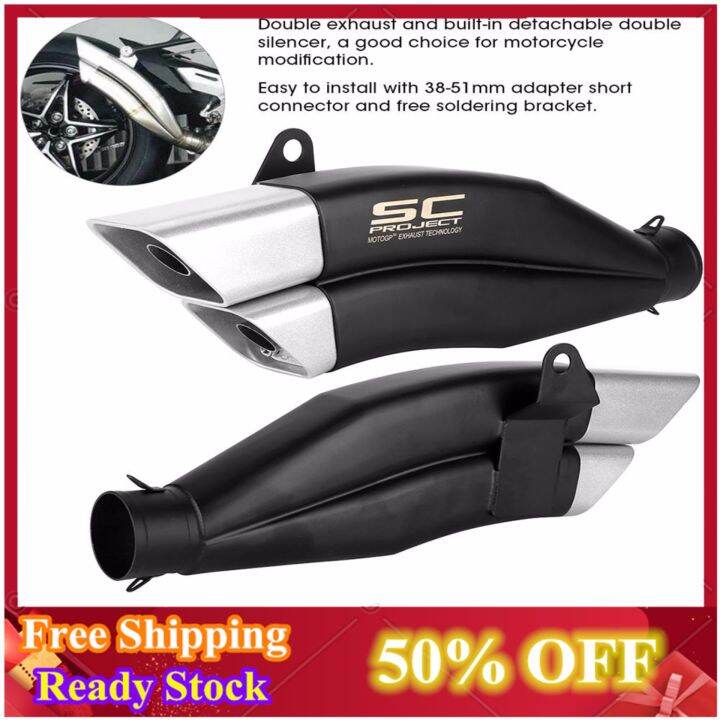 Double exhaust on sale pipe motorcycle