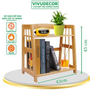 Kệ sách để bàn VIVUDECOR KB01 gỗ tự nhiên