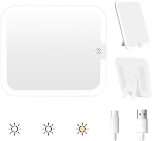 Gương trang điểm có đèn của Relavel đèn LED thay thế cho túi đựng mỹ phẩm 3 màu đèn có thể điều chỉnh độ sáng kích thước 83 x 51 inch.