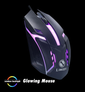GTX Wired USB Gaming Mouse Keyboard with rainbow LED Lights Mechanical Keyboard Mouse Set with 7 Colour Illuminated Light for Gaming Home Office