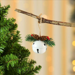 YESPERY Christmas Bell Door Hanger Red Berry Pinecone Jingle Bells Xmas Tree Hanging Pendant Christmas Decoration