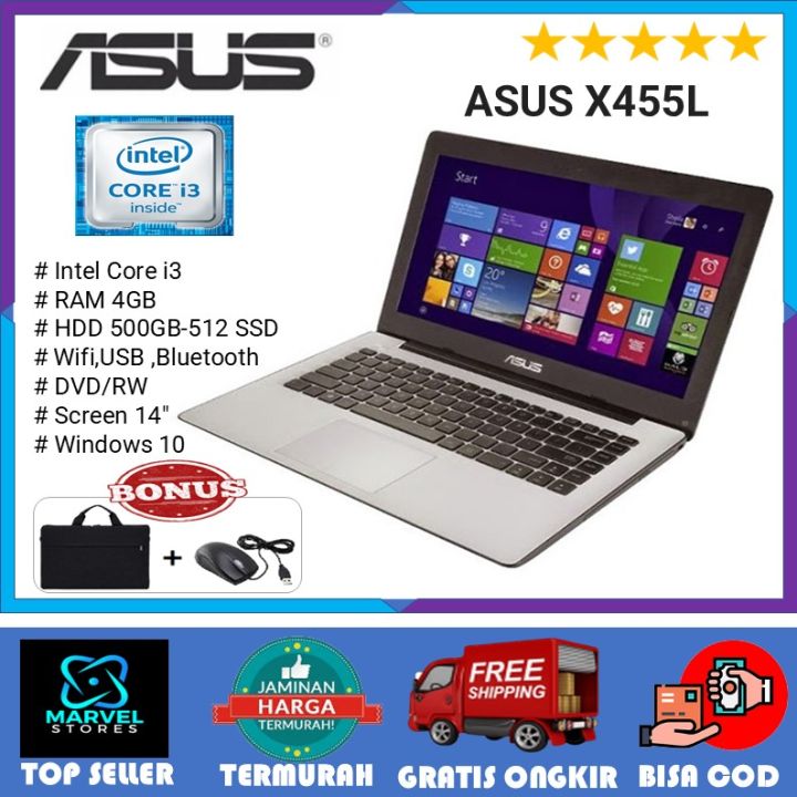 8gb 512gb Asus Core I3 8gb Ram TERLARIS! LAPTOP ASUS X455L INTEL