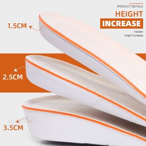 COD 1 Pair Height Increase Insole1.5/2.5/3.5cm Height Increasing Shoes Pad Comfortable Soft
