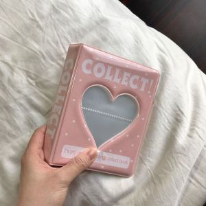【COD&Fast Delivery】64 Pockets Photo Album Love Heart Hollow Photo Holder Mini PVC Name Card Book Women