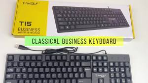 (HD1) Thunder Wolf T15 Keyboard Spanish unit company business USB Wired keyboards have