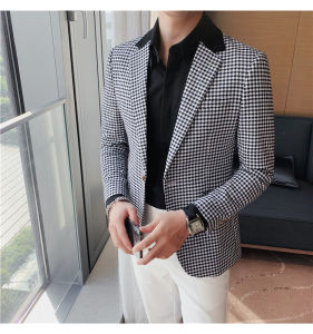 Áo vest áo blazer nam kẻ sọc 1 cúc xu hướng mẫu mới nhất phong cách hàn quốc lịch lãm sang trọng phù hợp cho phái mạnh - mã H68