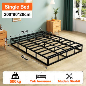 【All Size】COD Tempat Tidur Besi Ranjang Besi Minimalis Rangka Tempat Tidur Besi Ranjang Kasur Rangka Tempat Tidur Minimalis 90/120/160/180cm