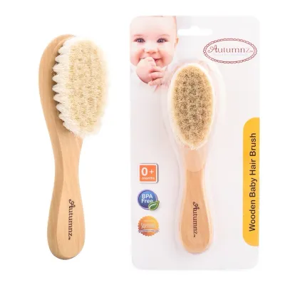 Autumnz Wooden Baby Hair Brush & Comb sikat baby bayi soft