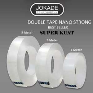 Double Tape 5 METER Bening panjang 5m lakban bening super Kuat
