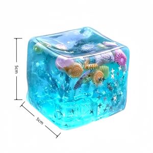 CuddleCove Ocean Snowflake Stress Cube Squishy Fidget Toy Slow Rebound Soft Sensory TPR Ice Block Set
