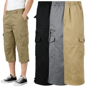 Men’s Summer Cotton Long Cargo Shorts | Casual Multi-Pockets Military Camouflage Hot Breeches Cropped Trousers Comfortable Fit 5XL Available