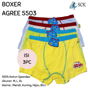 ISI 3 / Boxer AGREE A-503 Motif Polos / Celana Anak Balita / Pakaian Dalam Premium