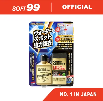 Soft 99 Glass Stain Cleaner Glass Refresh Oil Film Water Spots Remover 80ml