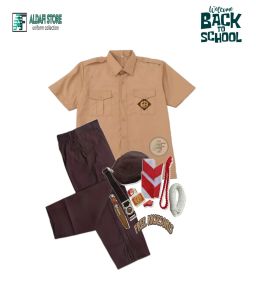 Setelan Seragam Pramuka SD Anak Laki Laki Pendek-Panjang Model Penggalang Lengkap Usia 7-12 Tahun Bonus Atribut Pramuka SD