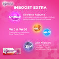 Imboost Extra Vit C & D3 Suplemen Tablet Daya Tahan Tubuh Non-Acidic Vitamin C isi  1 Strip 8 Kaplet. 
