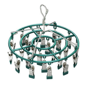 Termaya Stainless Steel Clothes Hanger Multi Clip Wind Resistant Anti Slip Laundry Drying Rack Rumah Tangga Tahan Lama
