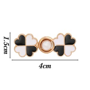 4Pairs Little Star Four Leaf Clover Waist Buckle Adjustable Jean Pant Button Snap Detachable Nail-free Alloy Waist Tightener DIY Clothing Sewing Tool