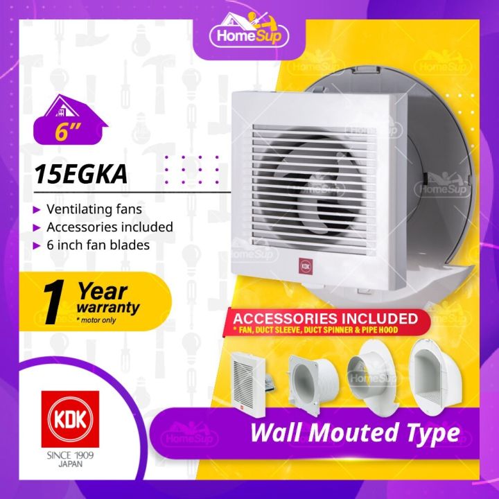 KDK Ventilating Fan 15EGKA (6 Inch - fan blade) Wall Mounted Type ...