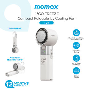 Momax IF21 1°GO FREEZE Portable Fan | Icy Cooling Plate | Compact Foldable Handheld Fan | Variable Speed Turbo Wind