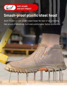 GiiMall Antislipping antismash work shoes for welders and laborers