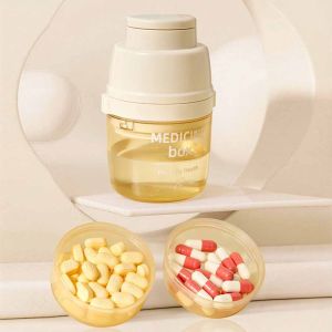 YINGXING 3 in 1 Pill Splitter Portable Creative Mini Pill Box Simple Large Capacity Pill Divider  Separation