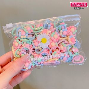 ยางรัดผม 20 ชิ้นสำหรับเด็ก แฟชั่นเกาหลี ใหม่ สวยงาม น่ารัก ยืดหยุ่นสูง ไม่ทำร้ายผม ยางรัดผม โบว์ผูกผมเด็กผู้หญิง เครื่องประดับผม