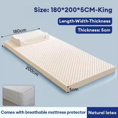 Bluewhite Pure Natural Latex Mattress Rubber Soft Cushion Tatami Mat Sinle/Double/Queen/King Dormitory Rental Room