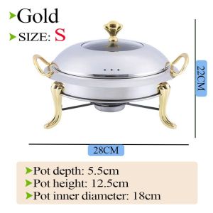 Round Chafing Dish Buffet Set Stainless Steel Buffet Warmer Chafers and Warmers Sets with Lid for Catering Events Parties Weddings Dinners