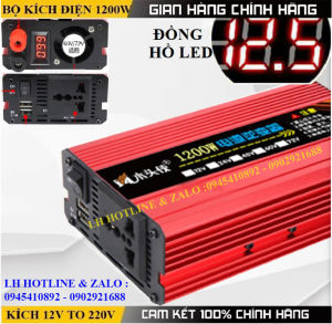 [Nhập RS0822 giảm 30k cho đơn 99k]Bộ đổi nguồn ắc quy 12V lên 220V 1200W INVERTER