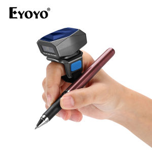 Eyoyo Máy Quét Mã Vạch Vòng Đeo Được 1D Máy Đọc Mã Vạch Mini Cầm Tay Nâng Cấp Với Kết Nối Không Dây & Bluetooth & USB 2.4GHz Quét Nhanh Cho iPhone iPad Android IOS Cho Nhà Kho