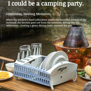 Kitchen collapsible wallmounted draining dish organizer box